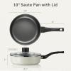 imageCAROTE 10 INCH Nonstick Frying Pans with Lid Deep Skillet Saute Pan with Lid Healthy NonToxic Pan Compatible with All Stovetops