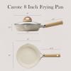 imageCAROTE 10quot Ceramic Frying Pan with Lid Non Stick Frying Pan Skillet Chefs Pan Healthy ampamp PFOAPFAS Free InductionCompatible TaupeTaupe