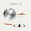 imageCAROTE 10quot TriPly Stainless Steel Deep Frying Pan with Lid NonToxic Saute Pan Oven Safe Induction Ceramic and Gas Cooktops Compatible SliverSliver