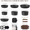 imageCAROTE 17pcs Pots and Pans Non Stick Cookware Sets Detachable Handle Induction Kitchen Pots and PansNonStick Cooking Set OvenDishwasherFridge Safe Space Saving25 Piece