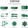imageCAROTE 17pcs Pots and Pans Set Non Stick Gift Set Nonstick Cookware Diecast Aluminum Detachable Handle DishwasherOven Safe Induction Cooking Pot and Pan Sets Green RV Kitchen CookwaresCastleton Green