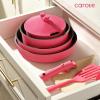 imageCAROTE 17pcs Pots and Pans Set Non Stick Nonstick Cookware Set OvenDishwasherFridge Safe Pots and Pans RV Safe Cookware Induction Kitchen Gift Set Detachable Handle PinkPink