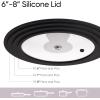 imageCAROTE 2 PCS Universal Silicone Lid for Pots Pans and Skillets Pot Lid With Heat Resistant Silicone Rim and Tempered Glass White6quot7quot8quotand 95quot10quot11quotBlack