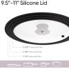 imageCAROTE 2 PCS Universal Silicone Lid for Pots Pans and Skillets Pot Lid With Heat Resistant Silicone Rim and Tempered Glass White6quot7quot8quotand 95quot10quot11quotBlack