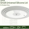imageCAROTE 2 PCS Universal Silicone Lid for Pots Pans and Skillets Pot Lid With Heat Resistant Silicone Rim and Tempered Glass White6quot7quot8quotand 95quot10quot11quotWhite