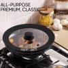 imageCAROTE 2 PCS Universal Silicone Lid for Pots Pans and Skillets Pot Lid With Heat Resistant Silicone Rim and Tempered Glass White6quot7quot8quotand 95quot10quot11quotBlack