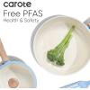 imageCAROTE 24pcs Ceramic Cookware Set Pots and Pans Non Stick Kitchen Cookware Sets Pots and Pans Set Cooking Set with Knife SetBlue