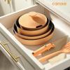 imageCAROTE 24pcs Pots and Pans Set Non Stick Nonstick Cookware Set OvenDishwasherFridge Safe Pots and Pans RV Safe Cookware Induction Kitchen Gift Set Detachable Handle PeachPeach
