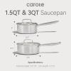 imageCAROTE 2Qt Stainless Steel Saucepan Set Ceramic Pot Sets NonStick NonToxic Kitchen Cookware Small Cooking Pots with Lids Oven Safe Induction Sauce Pan Even Heating16QT3QT