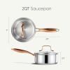 imageCAROTE 2Qt Stainless Steel Saucepan Set NonToxic 3Ply Stainless Steel Cookware Set with Lids Small Kitchen Pots Oven Safe Compatible with Induction Ceramic Gas2QT