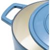imageCAROTE Cast Iron Dutch Oven Pot with Lid Enameled Dutch Oven for Sourdough Bread Baking Dual Handles HeavyDuty Cast Iron Pot 5QT WhiteBlue