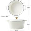 imageCAROTE Cast Iron Dutch Oven Pot with Lid Enameled Dutch Oven for Sourdough Bread Baking Dual Handles HeavyDuty Cast Iron Pot 5QT WhiteCream White