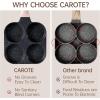 imageCAROTE Egg Pan Omelette Pan 4Cup Nonstick Granite Omelette Skillet  Pancake Pan and Healthy Egg Cooker Suitable for Gas Stove ampamp Induction Cookware BlackBlack