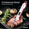 imageCAROTE Instant Read Meat Thermometer Digital 100 WaterproofAuto FlipBright LCD Screen Function for Kitchen and OutsideBBQ Turkey Candy Liquids Beef WhiteRed