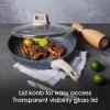 imageCAROTE Non Stick Frying Pan Skillet 8quot Nonstick Fry Pan with Glass Lid Egg Pan Omelet Pans Granite Cookware PFOA Free Classic Granite 8InchBlack