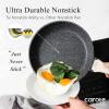 imageCAROTE Non Stick Frying Pan Skillet 8quot Nonstick Fry Pan with Glass Lid Egg Pan Omelet Pans Granite Cookware PFOA Free Classic Granite 8InchBlack