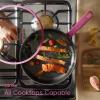 imageCAROTE Non Stick Pots and Pans Set Cookware Sets Nonstick Kitchen Cooking Set with StayCool Handleswith Silicone Tools and Pot Protectors17 PieceMagenta