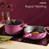imageCAROTE Non Stick Pots and Pans Set Cookware Sets Nonstick Kitchen Cooking Set with StayCool Handleswith Silicone Tools and Pot Protectors17 PieceMagenta
