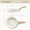 imageCAROTE Nonstick Frying Pan SkilletNon Stick Granite Fry Pan Egg Pan Omelet Pans Stone Cookware Chefs Pan PFOA FreeInduction Compatible Brown 95quot11quotCream White
