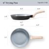 imageCAROTE Nonstick Frying Pan SkilletNon Stick Granite Fry Pan Egg Pan Omelet Pans Stone Cookware Chefs Pan PFOA FreeInduction Compatible Brown 95quot11quotBlackGray