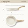 imageCAROTE Nonstick Frying Pan SkilletNon Stick Granite Fry Pan Egg Pan Omelet Pans Stone Cookware Chefs Pan PFOA FreeInduction Compatible Brown 95quot11quotCream White