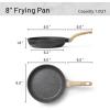 imageCAROTE Nonstick Frying Pan SkilletNon Stick Granite Fry Pan Egg Pan Omelet Pans Stone Cookware Chefs Pan PFOA FreeInduction Compatible Brown 95quot11quotBlack