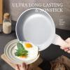 imageCAROTE Nonstick Frying Pan SkilletNon Stick Granite Fry Pan Egg Pan Omelet Pans Stone Cookware Chefs Pan PFOA FreeInduction Compatible Brown 95quot11quotBlackGray