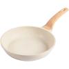 imageCAROTE Nonstick Frying Pan SkilletNon Stick Granite Fry Pan Egg Pan Omelet Pans Stone Cookware Chefs Pan PFOA FreeInduction Compatible Brown 95quot11quotCream White