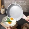 imageCAROTE Nonstick Frying Pan SkilletNon Stick Granite Fry Pan Egg Pan Omelet Pans Stone Cookware Chefs Pan PFOA FreeInduction Compatible Brown 95quot11quotBlackGray