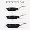 imageCAROTE Nonstick Frying Pan SkilletNon Stick Granite Fry Pan Egg Pan Omelet Pans Stone Cookware Chefs Pan PFOA FreeInduction Compatible Brown 95quot11quotBlack