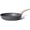 imageCAROTE Nonstick Frying Pan SkilletNon Stick Granite Fry Pan Egg Pan Omelet Pans Stone Cookware Chefs Pan PFOA FreeInduction Compatible Brown 95quot11quotBlack