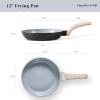 imageCAROTE Nonstick Frying Pan SkilletNon Stick Granite Fry Pan Egg Pan Omelet Pans Stone Cookware Chefs Pan PFOA FreeInduction Compatible Brown 95quot11quotBlackGray