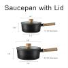 imageCAROTE Nonstick Sauce Pan Set With Lid 15Qt ampamp 26Qt Non Stick Saucepan Small Pots for Cooking Multipurpose Ultralight Titanium Small Kitchen Cooking pots Induction Compatible PFOAPFOS FreeMidnight Black