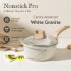 imageCAROTE Nonstick Sauce Pan Set With Lid 15Qt ampamp 26Qt Non Stick Saucepan Small Pots for Cooking Multipurpose Ultralight Titanium Small Kitchen Cooking pots Induction Compatible PFOAPFOS FreeWhite Granite