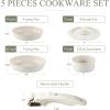 imageCAROTE Pots and Pans Set Non Stick 5pcs Cookware Sets DishwasherOvenFridge Safe Kitchen Set Space Saving Pots Set Nonstick Set with Versatile Detachable Handle Induction RV Set