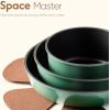 imageCAROTE Pots and Pans Set Non Stick Nonstick Cookware Sets Detachable Handle Induction Kitchen Pots and PanRV Cooking Set OvenDishwasherFridge Safe Space Saving17pcs Green
