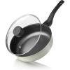 imageCAROTE 10 INCH Nonstick Frying Pans with Lid Deep Skillet Saute Pan with Lid Healthy NonToxic Pan Compatible with All Stovetops