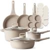 imageCAROTE 13pcs Pots and Pans Set Non Stick Taupe Nonstick Cookware Set Frying pans with lids Kitchen Essentials Pot and Pan Induction Cookware