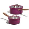 imageCAROTE 16Qt ampamp 30Qt Stainless Steel Saucepan Set with Steamer ampamp Ladle NonToxic 3Ply Stainless Steel Pot with Lids Small Pots for Cooking Oven Safe Induction Compatible CookwarePurple