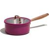 imageCAROTE 2Qt Stainless Steel Saucepan NonToxic Cookware with LidsOuter Ceramic LayerSmall Cooking Pot Even Heating Fits All StovesOven ampamp Dishwasher Safe PinkPurple