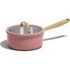 imageCAROTE 2Qt Stainless Steel Saucepan NonToxic Cookware with LidsOuter Ceramic LayerSmall Cooking Pot Even Heating Fits All StovesOven ampamp Dishwasher Safe PinkPink