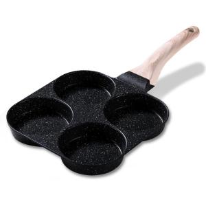 imageCAROTE Egg Pan Omelette Pan 4Cup Nonstick Granite Omelette Skillet  Pancake Pan and Healthy Egg Cooker Suitable for Gas Stove ampamp Induction Cookware BlackBlack