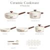 imageCAROTE Ceramic Cookware Sets Pots and Pans Set Non stick Non Toxic Healthy Induction Cookware 14 Pcs Nonstick Kitchen Pots and Pans Set PFAS PTFE Free