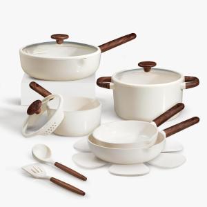 imageCAROTE Ceramic Cookware Sets Pots and Pans Set Non stick Non Toxic Healthy Induction Cookware 14 Pcs Nonstick Kitchen Pots and Pans Set PFAS PTFE Free