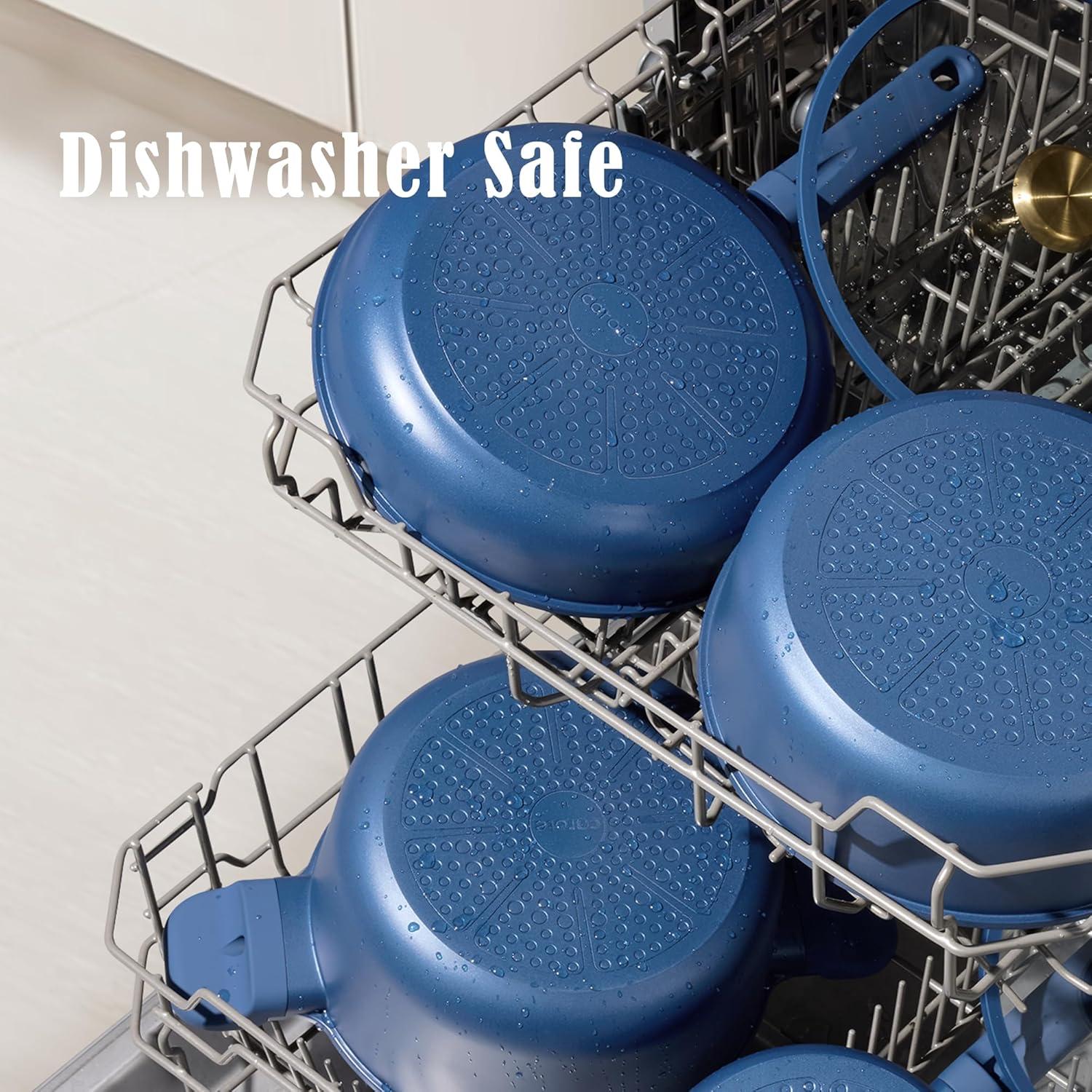 imageCAROTE Ceramic Cookwar Set Pots and Pan Set Non Stick 18 Piece Cookware Set Kitchen Cooking Set Non Toxic PFAS PTFE Free