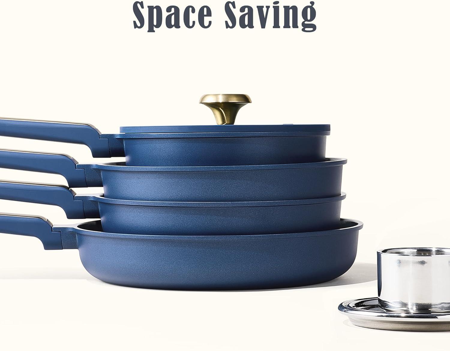 imageCAROTE Ceramic Cookwar Set Pots and Pan Set Non Stick 18 Piece Cookware Set Kitchen Cooking Set Non Toxic PFAS PTFE Free