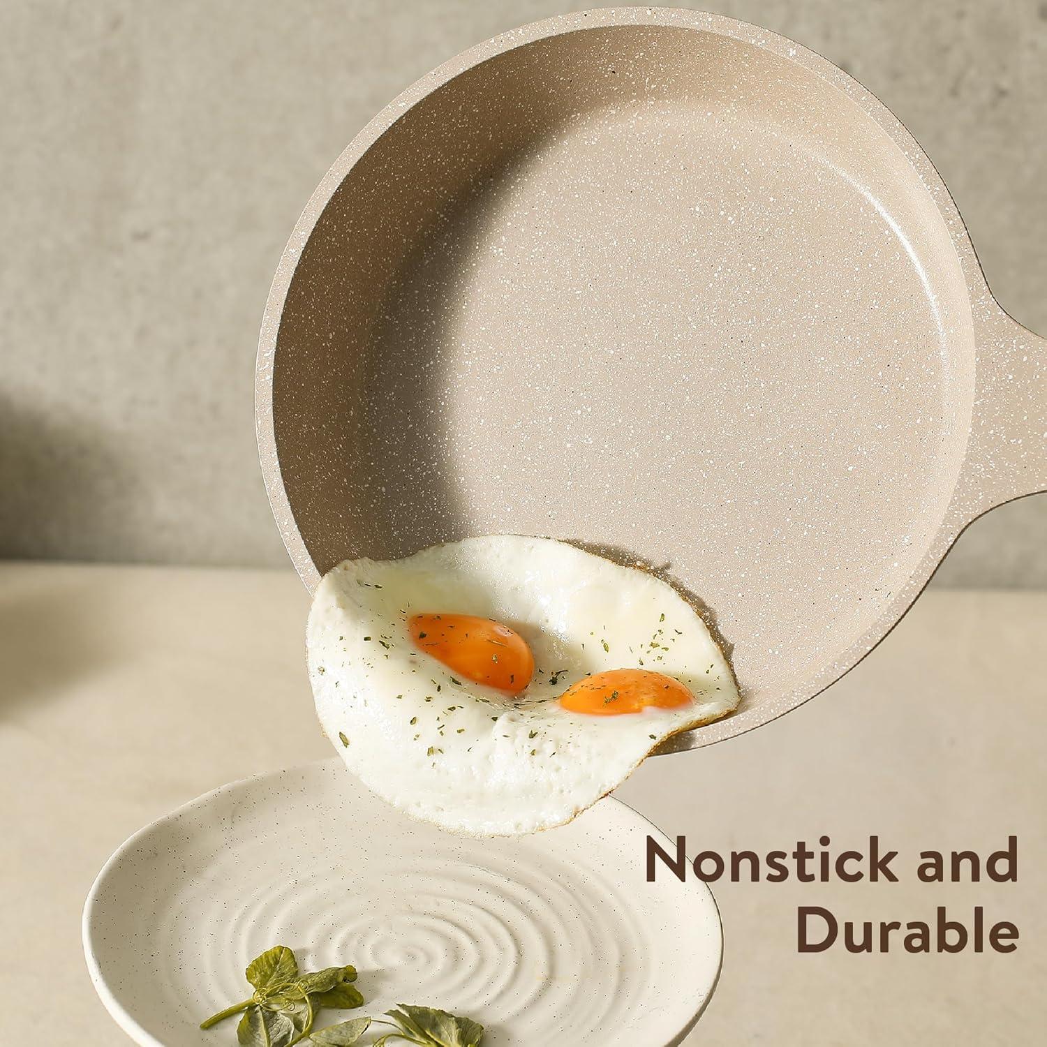 imageCAROTE Pots and Pans Set Nonstick Cookware Set Non Stick Induction Cookware Sets Kitchen Cooking Set with StayCool Handles 10 PieceTuape