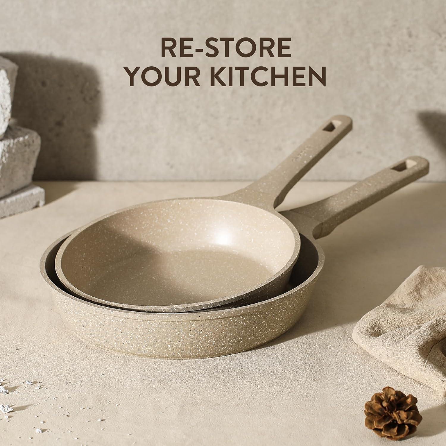 imageCAROTE Pots and Pans Set Nonstick Cookware Set Non Stick Induction Cookware Sets Kitchen Cooking Set with StayCool Handles 10 PieceTuape