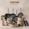 imageCAROTE 31PCS Pots and Pans Set Nonstick Cookware Set Kitchen Non Stick Induction Cookware Nontoxic Granite Cooking set31 Pcs Brown