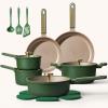 imageCAROTE Pots and Pan Set Non stick Cookware Set 18pcs NonStick Kitchen Set Induction Cookware Nontoxic Granite Cooking SetGreen